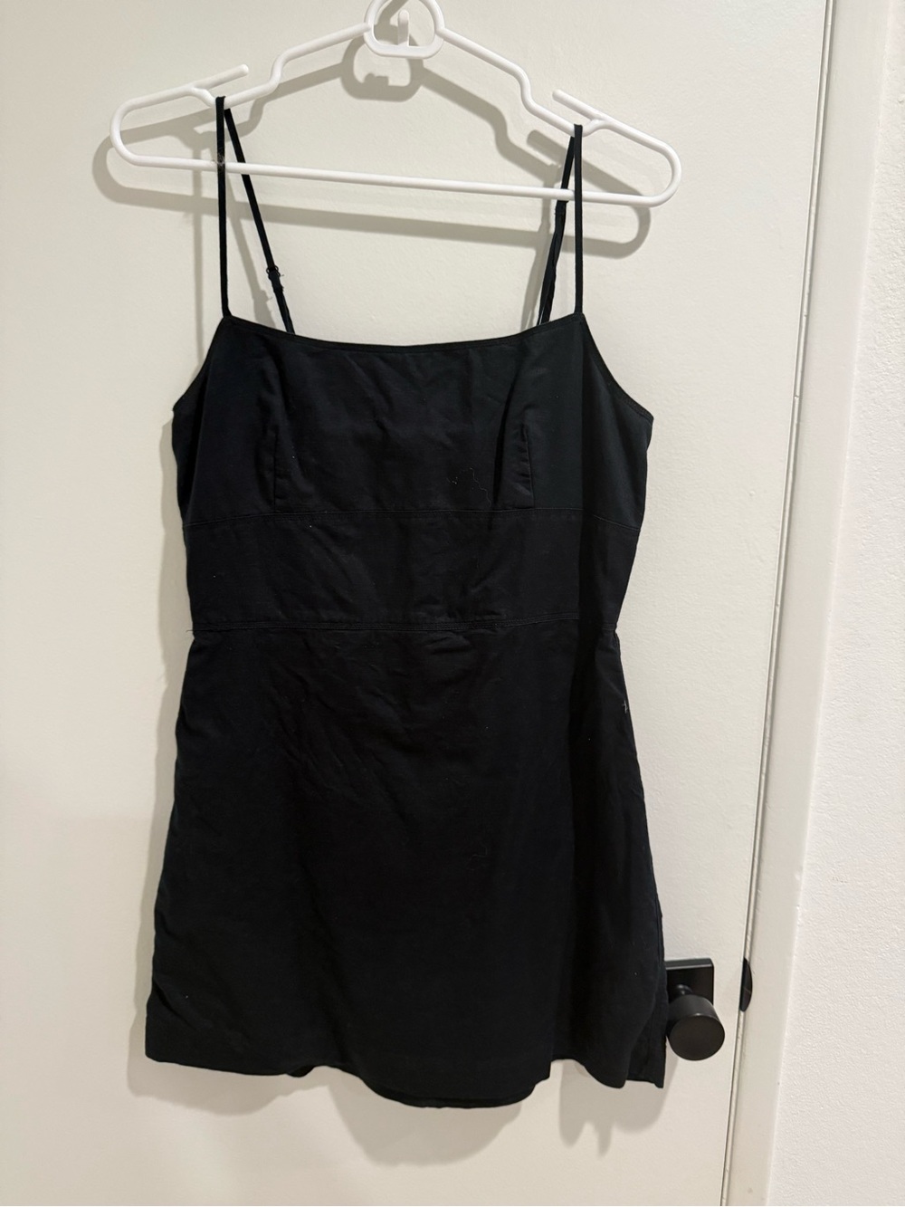 Sunday Best Black Linen Mini Dress